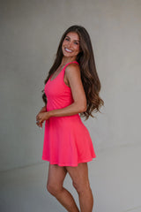 Rosie Athletic Dress-Flamingo