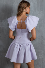 Self Love Flounce Hem Dress Lilac