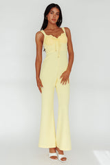 Ti Amo Lace Bust Jumpsuit Yellow