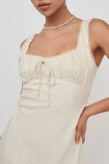 Carlee Gathered Bust Maxi Dress Oat