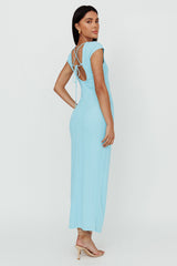 Elenice Cap Sleeve Cut-Out Midi Dress Blue