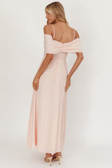 Lillibet Bow Tied Bust Midi Dress Pink