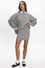 Marvelle Knit Mini Skirt Grey