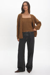 Jorie Knit Cardigan Brown