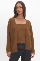 Jorie Knit Cardigan Brown
