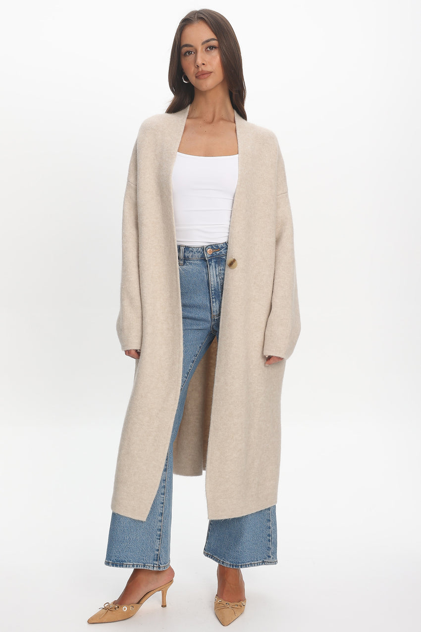 Last Light Longline Oversized Coat Oat