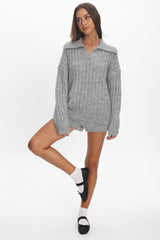 Jenae Oversized Drop Shoulder Sweater Grey