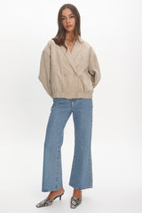 Rampage Faux Suede Blouson Jacket Sand