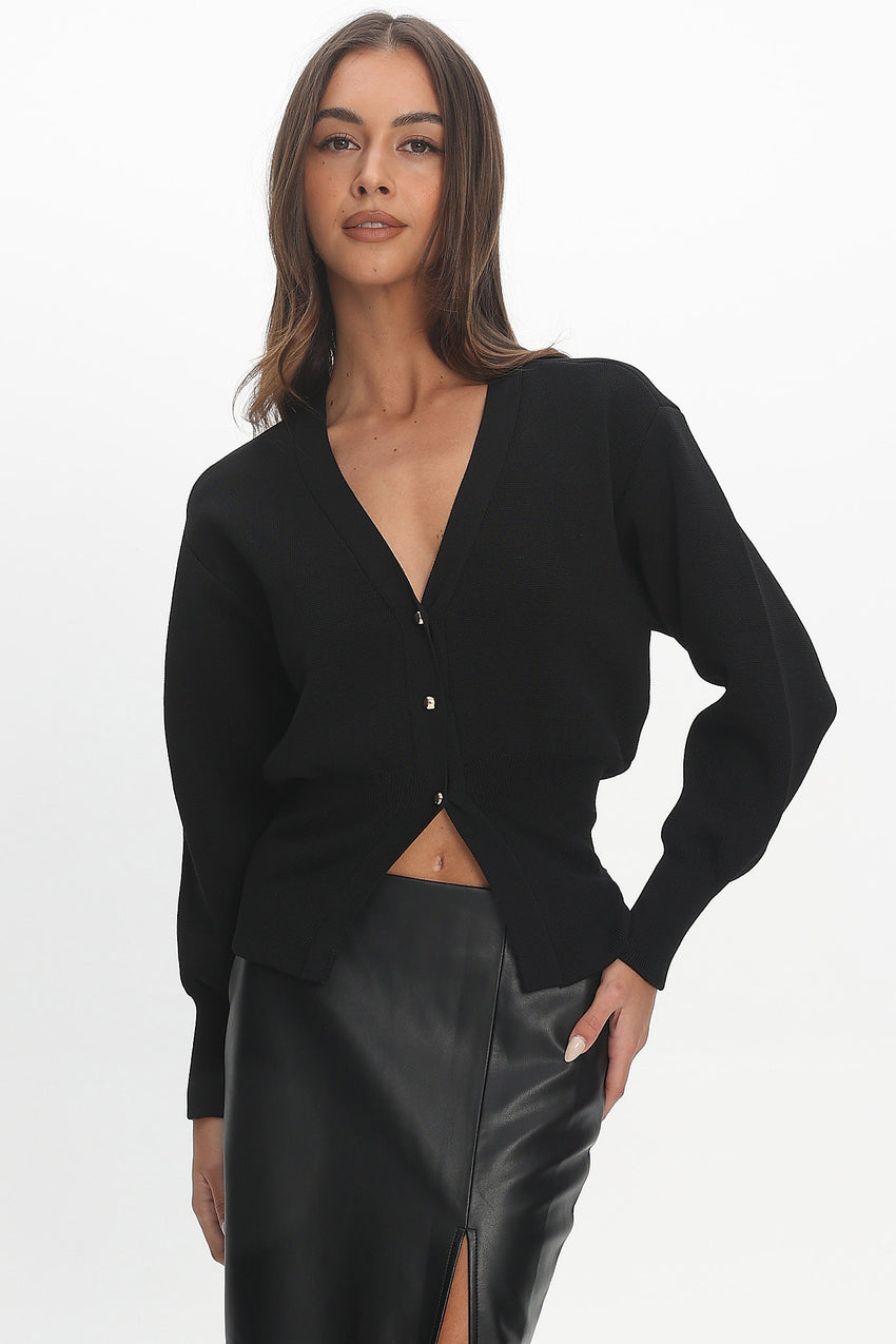 Nolana Buttoned Cardigan Black
