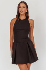 Hype Girl Box Pleat Mini Dress Black