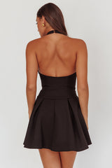 Hype Girl Box Pleat Mini Dress Black