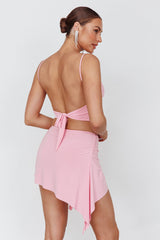 Such A Tease Cowl Neck Crop Top Pink