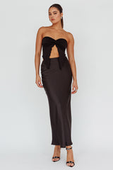 Lulu Strapless Crop Top Black