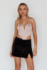 Up All Night Diamante Crop Top Blush