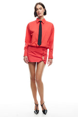 LIONESS Valentino Tie Shirt Crimson