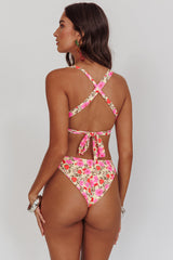 Truly Yours Underwire Bikini Top Yellow Floral
