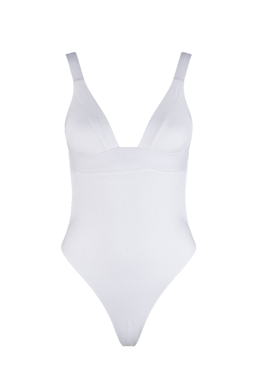 VDM The Label Olivia White Rib One-Piece Swimsuit