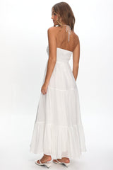 Dorelle V-Bust Halter Maxi Dress White