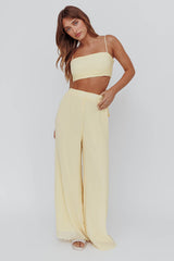 Light Energy Accordion Pleat Pants Lemon