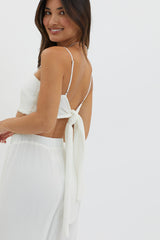 Light Energy Tie Back Crop Top White