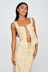 Sun Days Laced Bust Top Sun Lemon