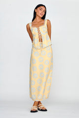 Sun Days Laced Bust Top Sun Lemon