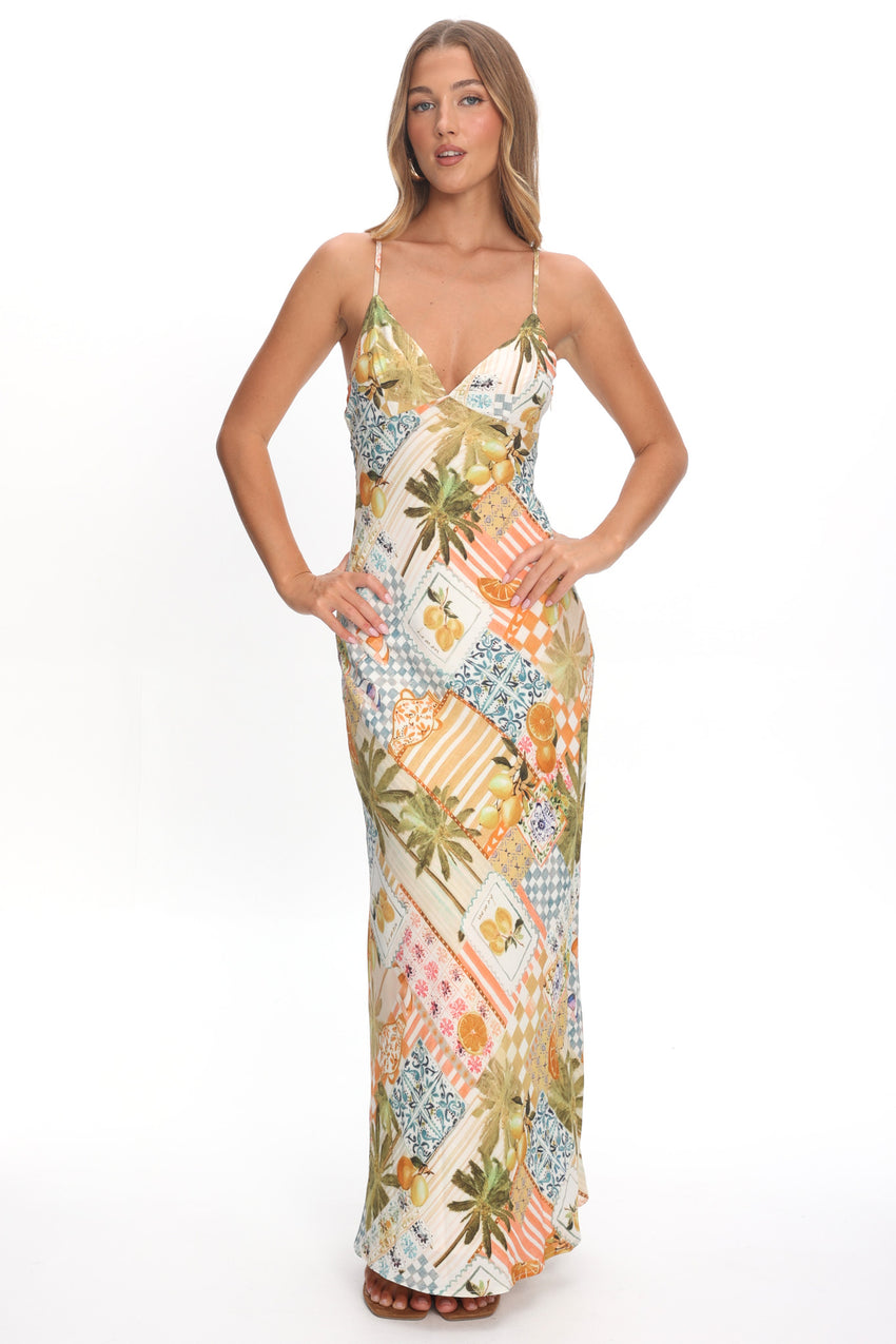 Jaya Floral A-line Maxi Dress Las Palmas