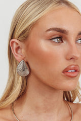 Jacinta Shell Earrings Dark Silver