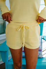 Waffle Knit Shorts Set-Yellow