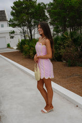 Rubie Halter Mini Dress-Pink