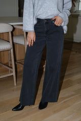 Blair Wide Leg Charcoal Jeans